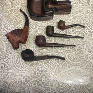 Vintage‎ Wooden Tobacco Pipes Set with Vintage 1923 ashtray.